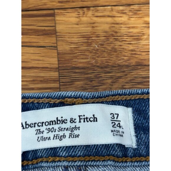 Abercrombie Fitch Womens 90s Straight Ultra High-Rise Jeans Size Plus 24L Tall - Picture 5 of 7